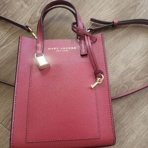 Marc Jacobs Maroon With Gold Hardware Leather Women's Micro tote bag
